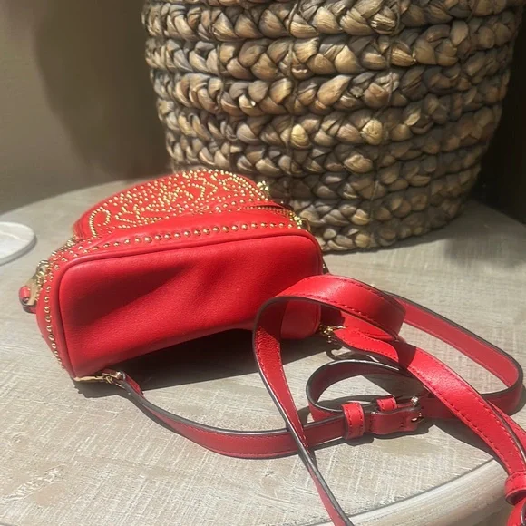 Michael Kors Red Backpack with Gold Studs Michael Kors | Bags | Michael Kors Red Leather Backpack With  main image 2